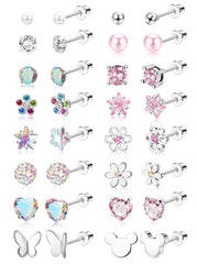 CASSIECA cz ball screw-back earrings for secure daily wear and versatile styling.