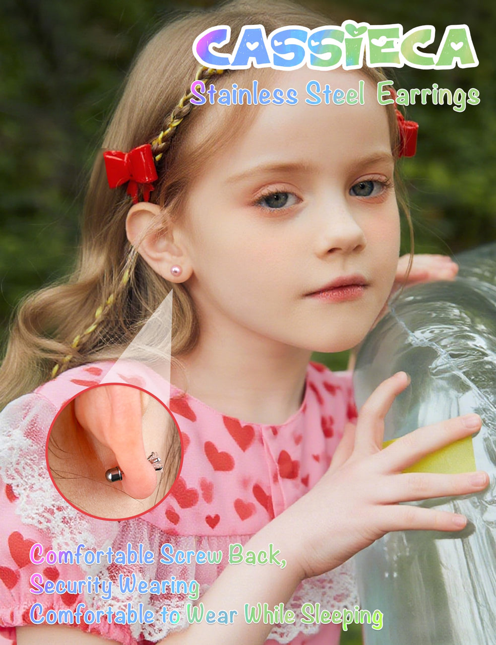 CASSIECA flower screw-on earrings bring floral charm to events.