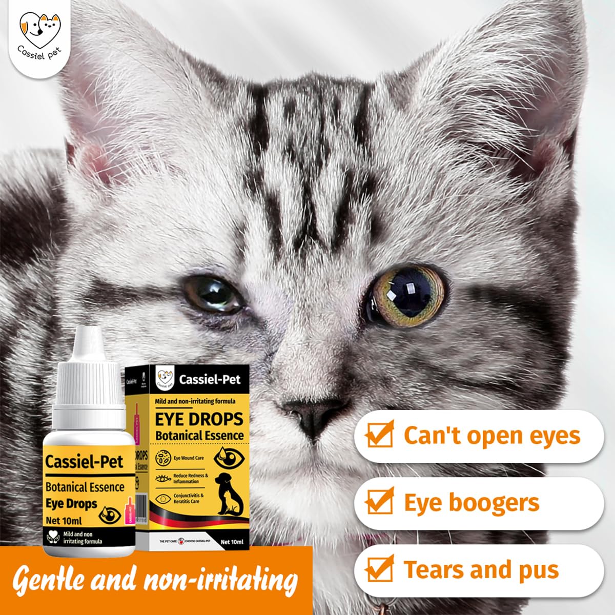 Cassiel pet Eye Drops bottle pour for easy daily application