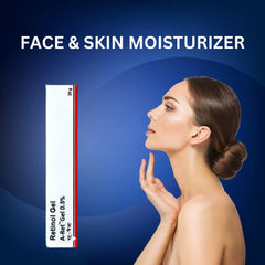 Castel Royale Retinol Gel 0.05 skin close-up highlighting texture and clarity.