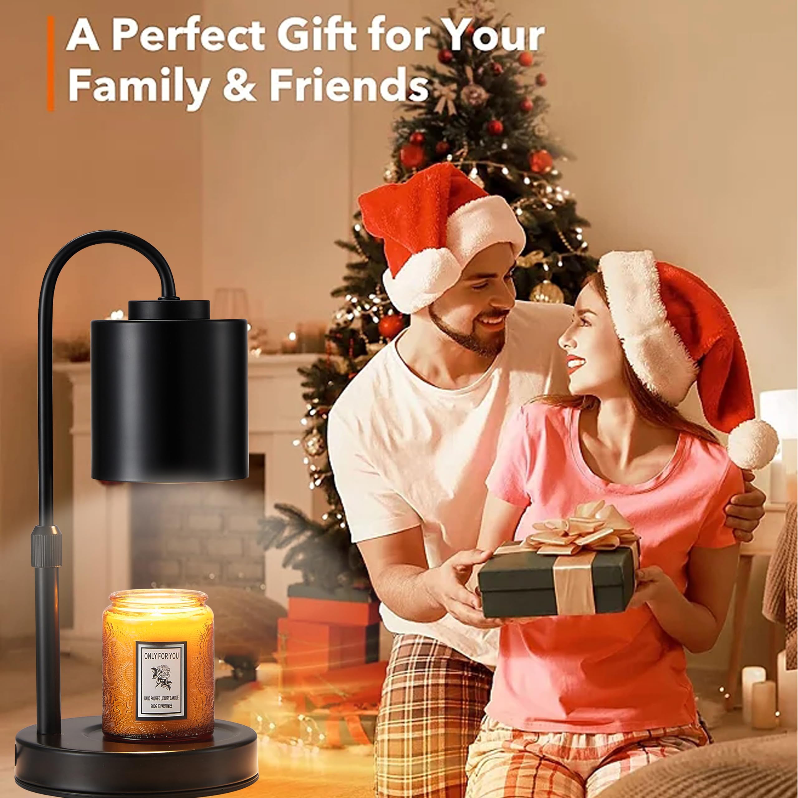 CASTLELIFE Candle Warmer Lamp black finish complements contemporary interiors.