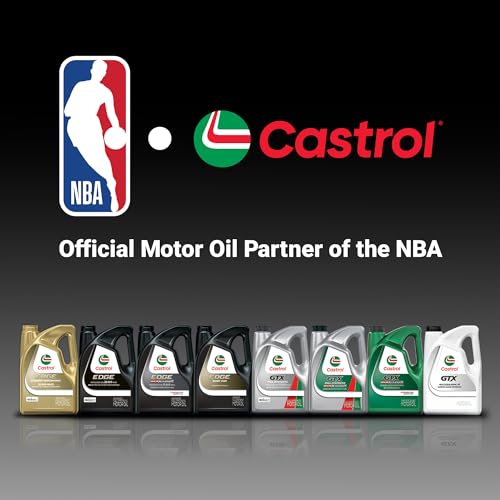 Castrol EDGE 0W-20 being poured from the bottle for easy dispensing