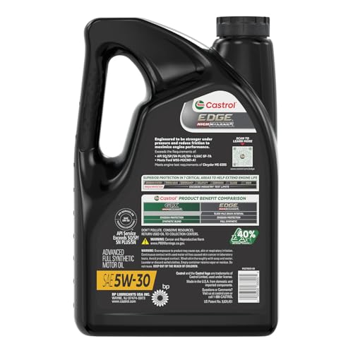 Castrol EDGE High Mileage pour action shows smooth flow for longer maintenance intervals.