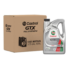 Castrol GTX full synthetic 0W-20 bottle protects engine parts under demanding driving conditions