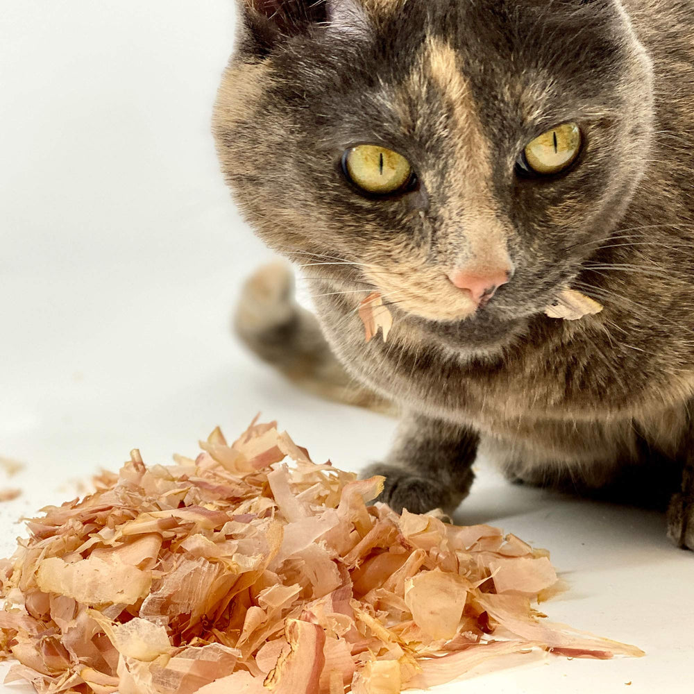 Cat Sushi Bonito Flakes 100% bonito tuna, single-ingredient cat treat.