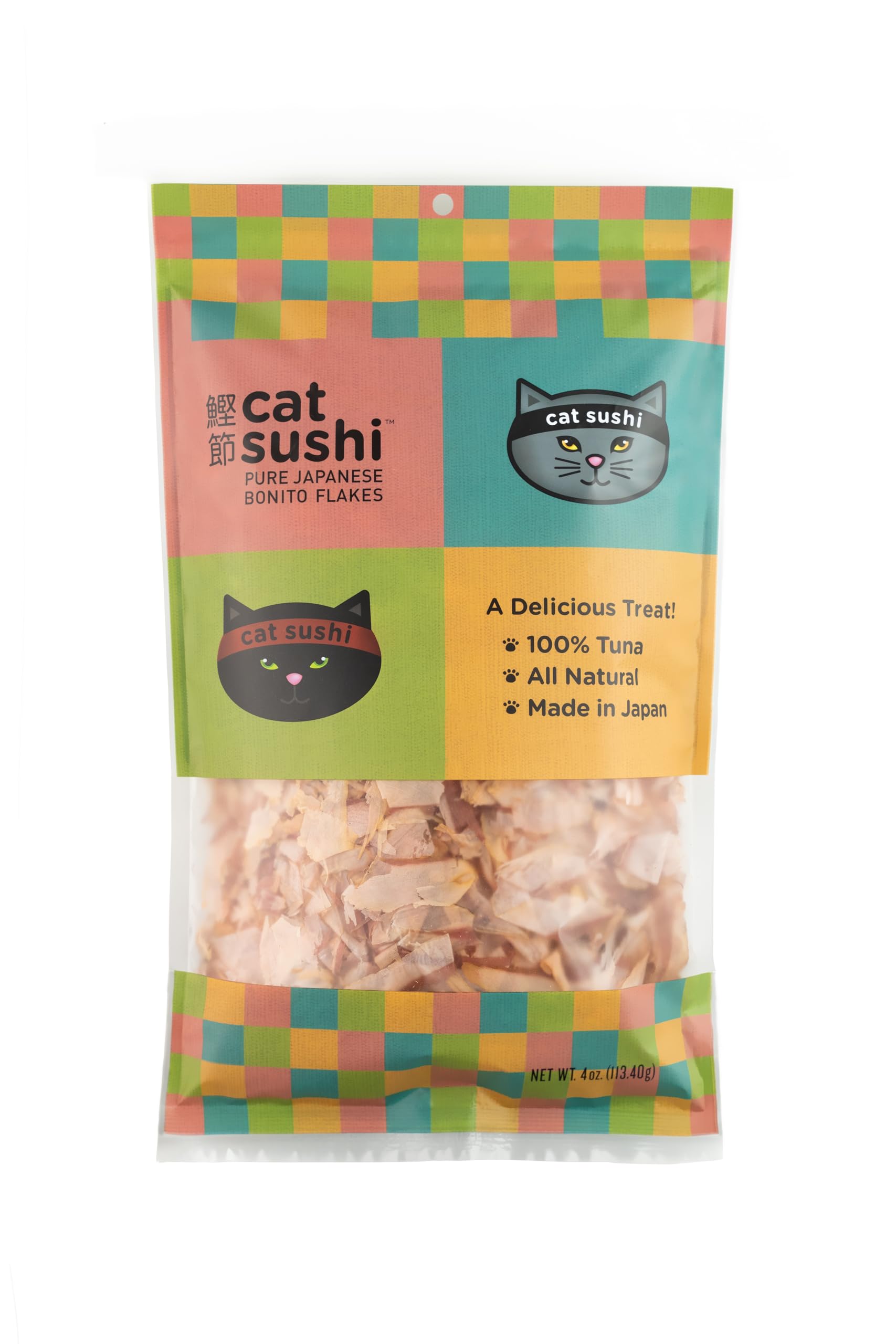 Cat Sushi Bonito Flakes pack front, value-size bag for versatile pet treats