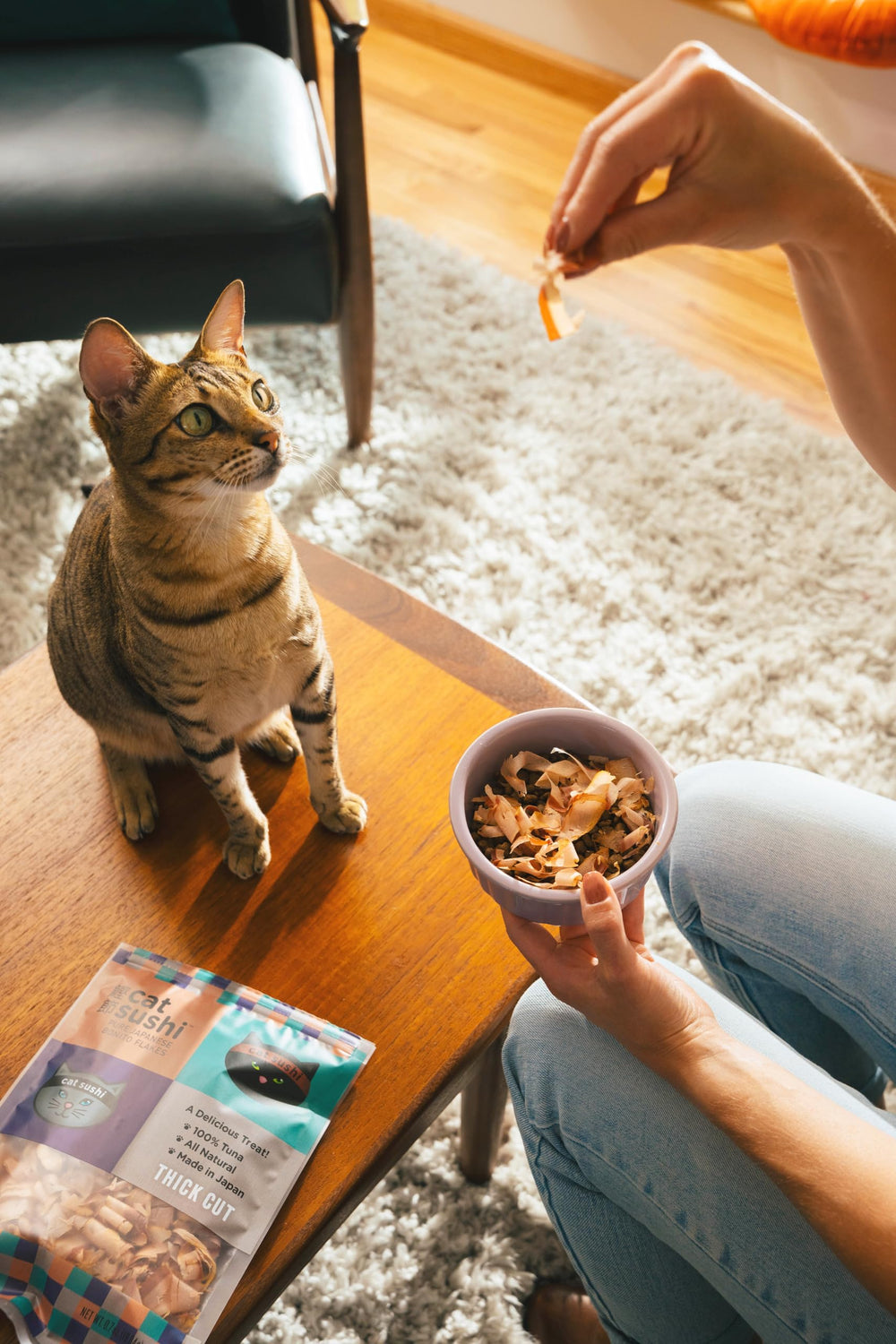 Cat Sushi Bonito Flakes served as a tasty topper on wet meals.