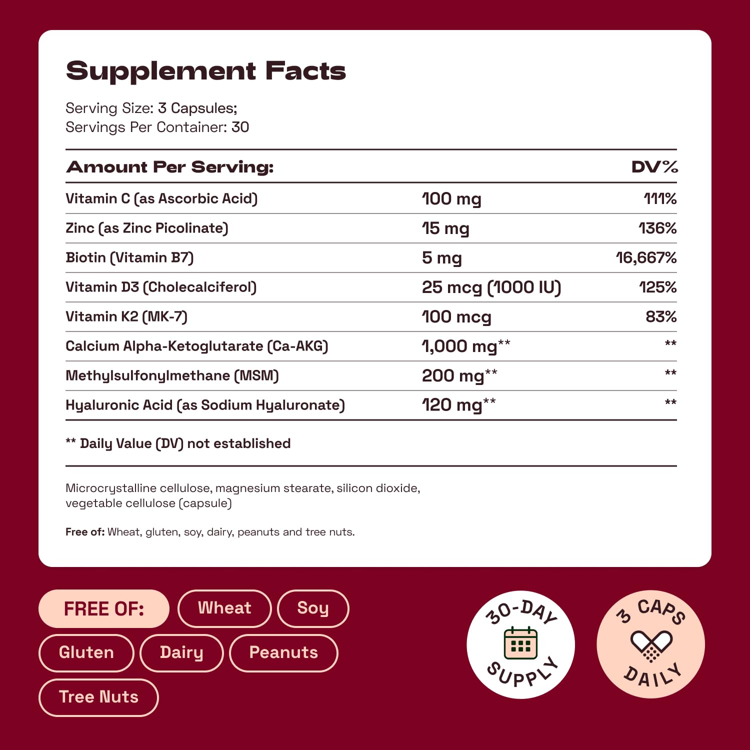 Cata-Kor global ingredients note on bottle label.