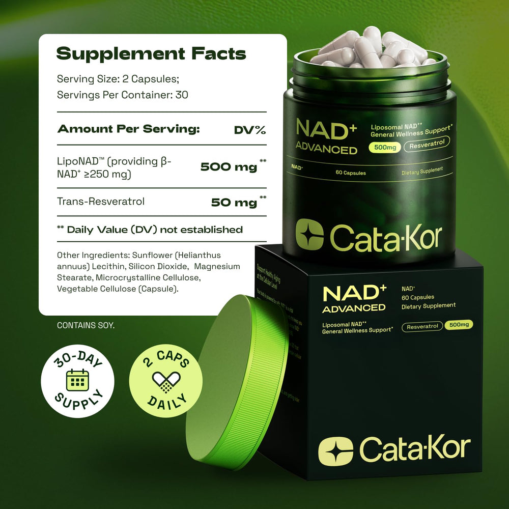 USA-made note for Cata-Kor Liposomal NAD packaging
