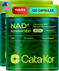 Cata-Kor Liposomal NAD bottle front for convenient daily use.