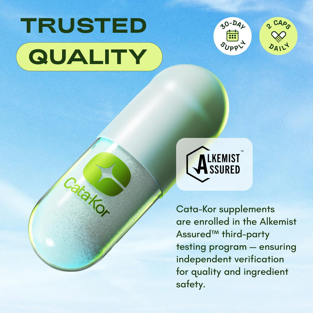 Cata-Kor NAD Core precise dosage graphic highlights 250 mg per serving.