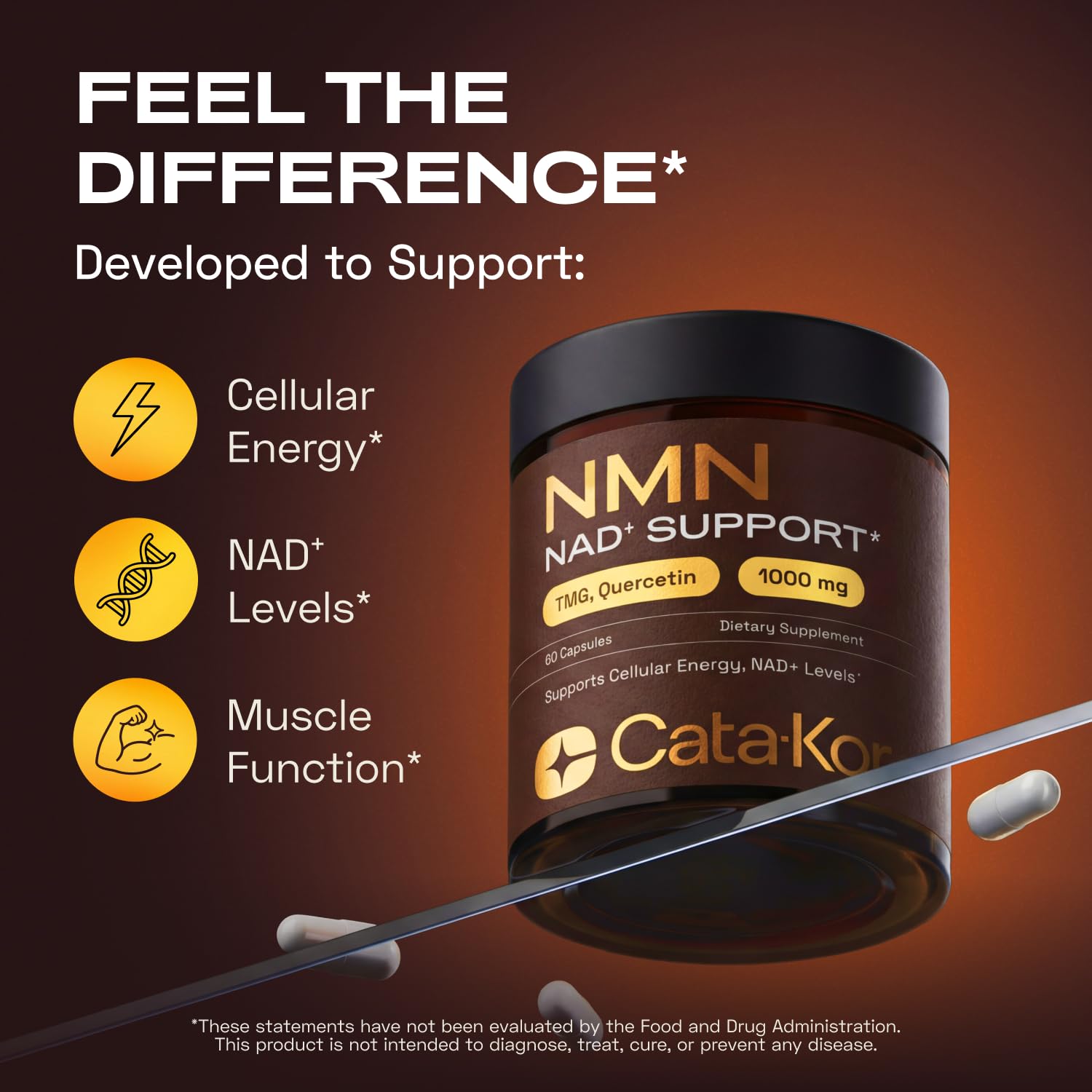 Cata-Kor NMN TMG ingredient close-up for metabolic support
