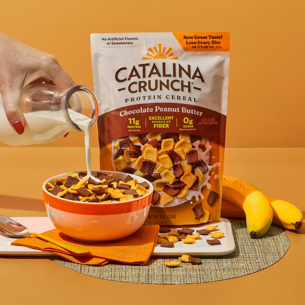 Catalina Crunch 9 oz bag packaging variation shows convenient pantry size.