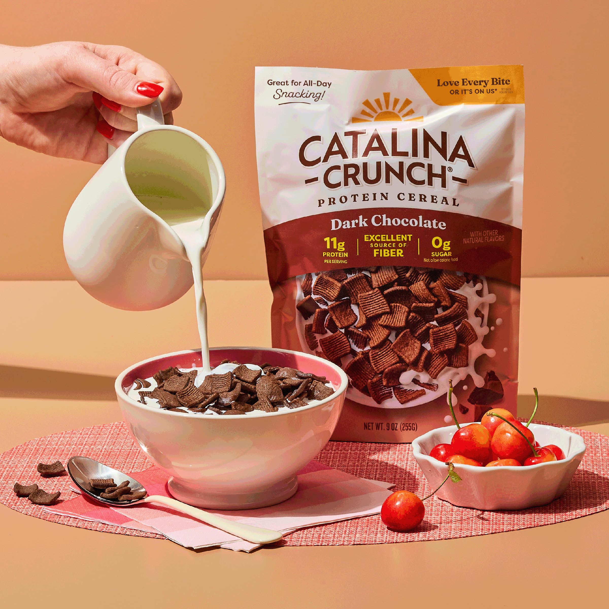 Catalina Crunch gluten-free cereal with fiber-rich benefits.