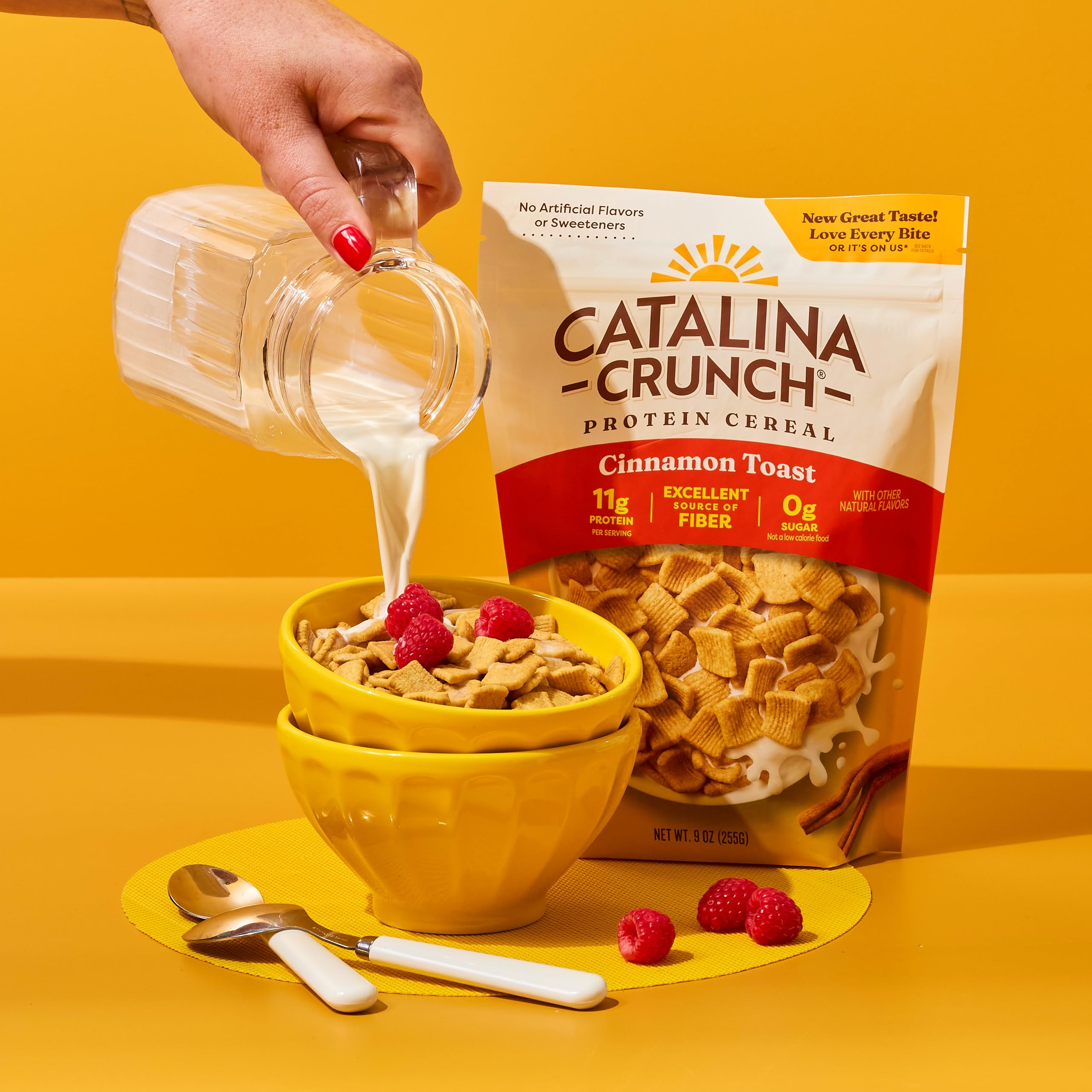 Non-GMO logo on cereal box reinforcing ingredient integrity
