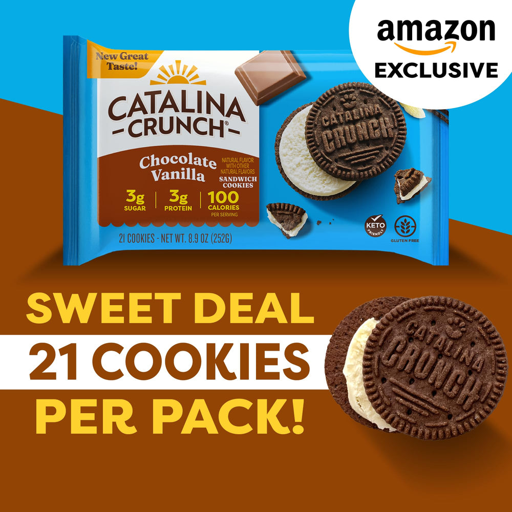 Catalina Crunch Protein Cookies 100 calories per serving, lighter treat without guilt.