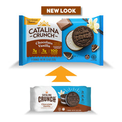 Catalina Crunch Protein Cookies closeup filling, creamy frosting pairs with crunchy biscuits.