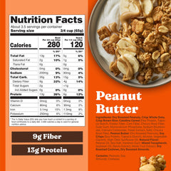 Granola in a bowl showing 13g protein per serving