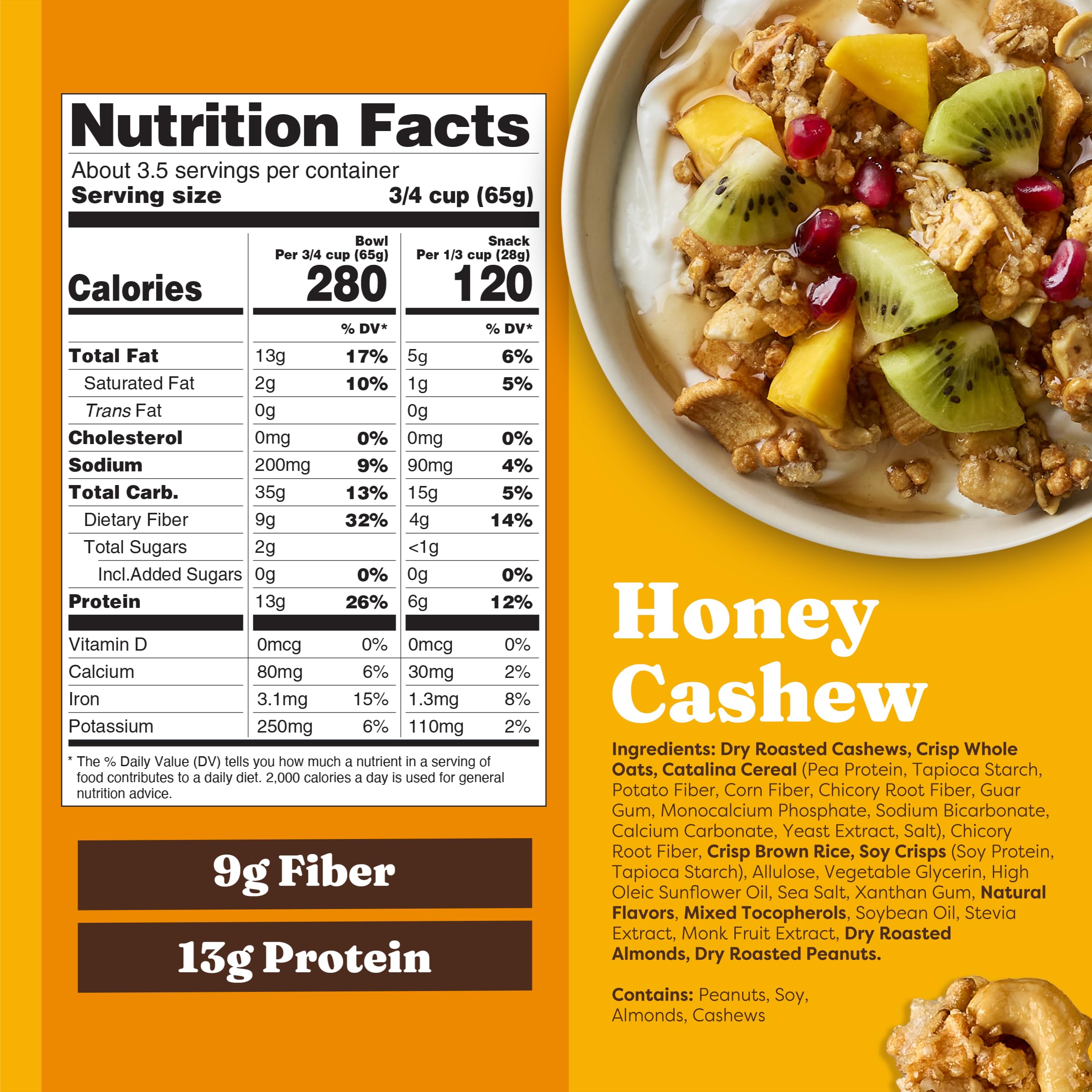 Pouring Catalina Crunch protein granola into a bowl for a protein-packed morning.