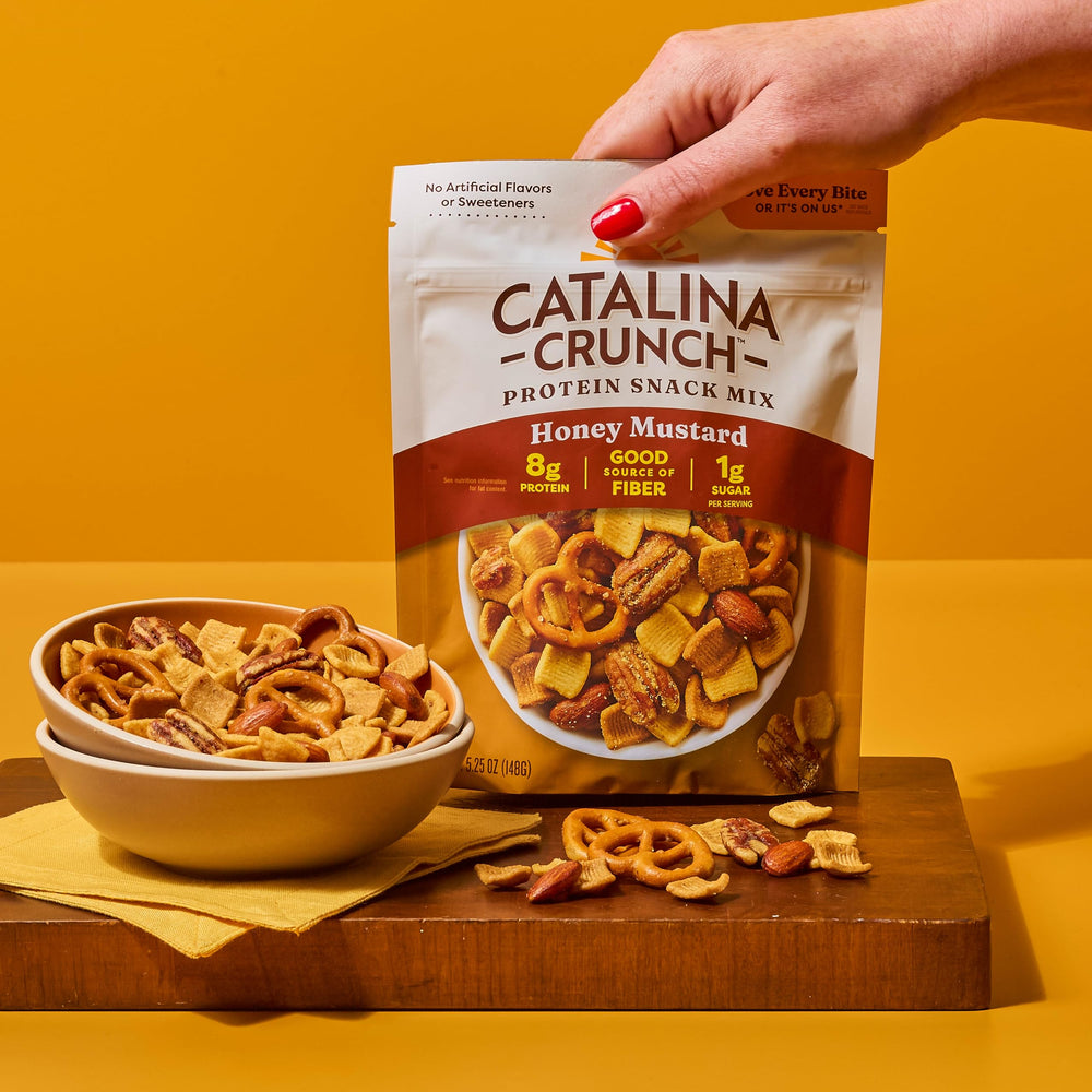 Single-serving portion of Catalina Crunch mix ready for protein boost.