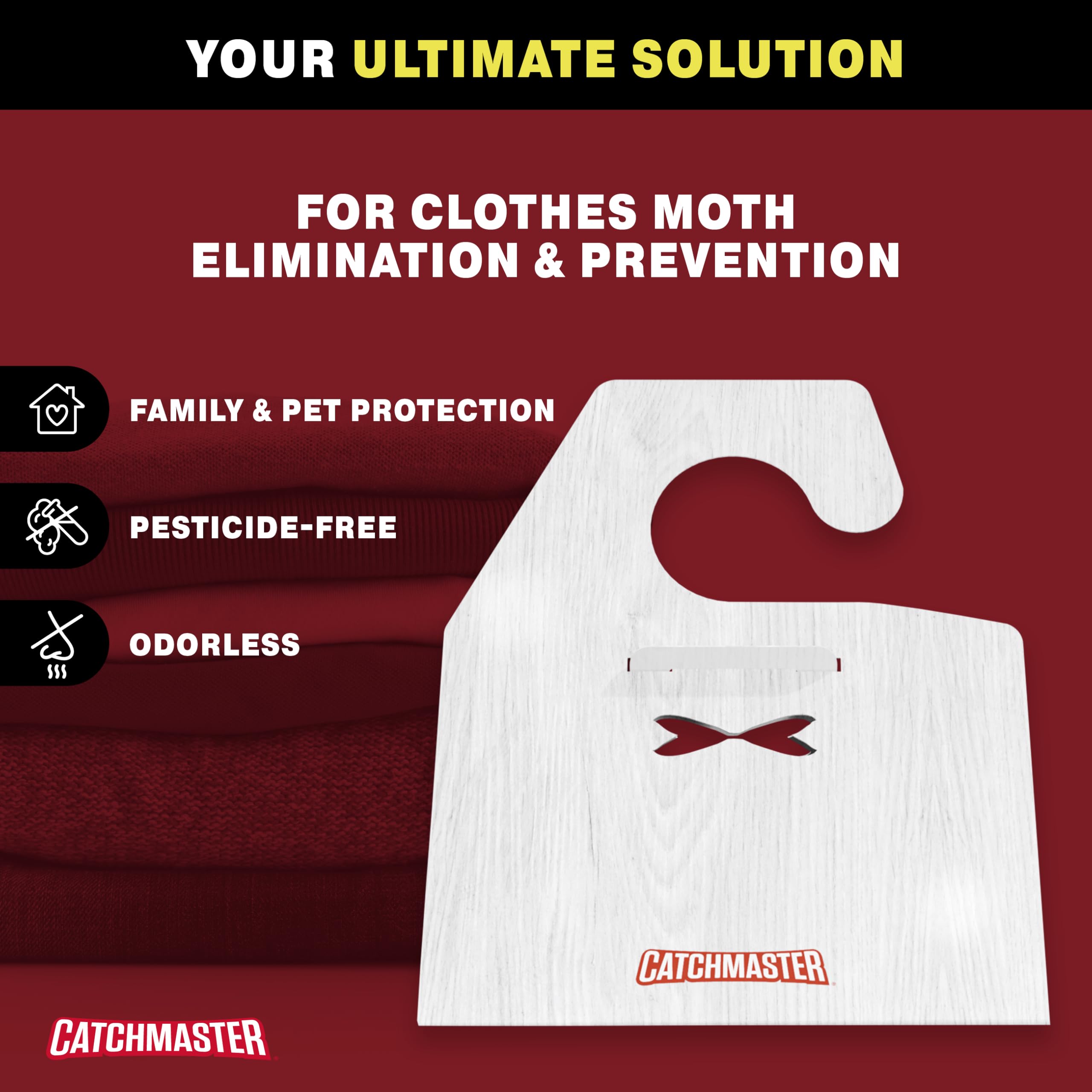 Catchmaster bold design option stands out while monitoring moth activity.