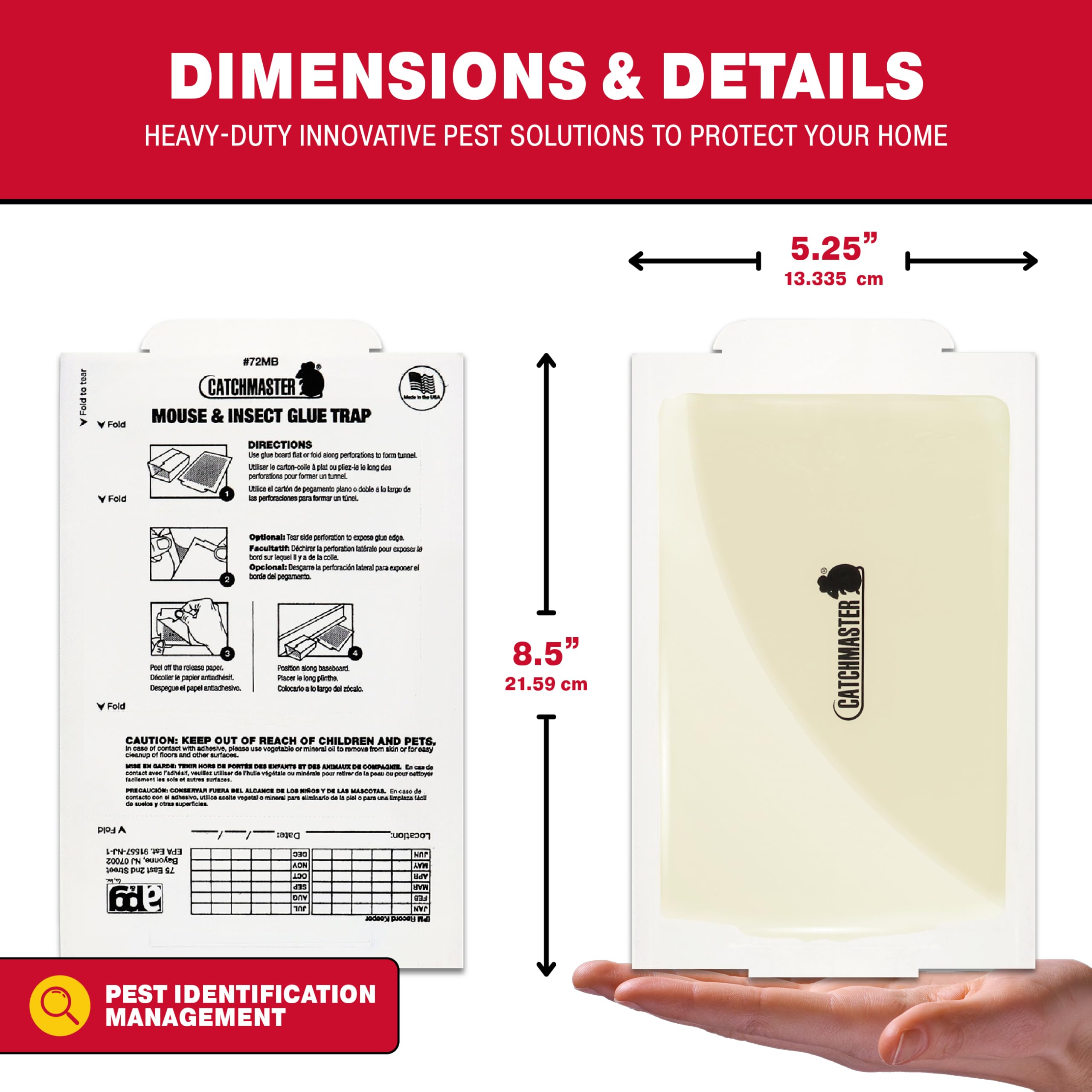Catchmaster glue board shown in indoor kitchen nook for year-round control