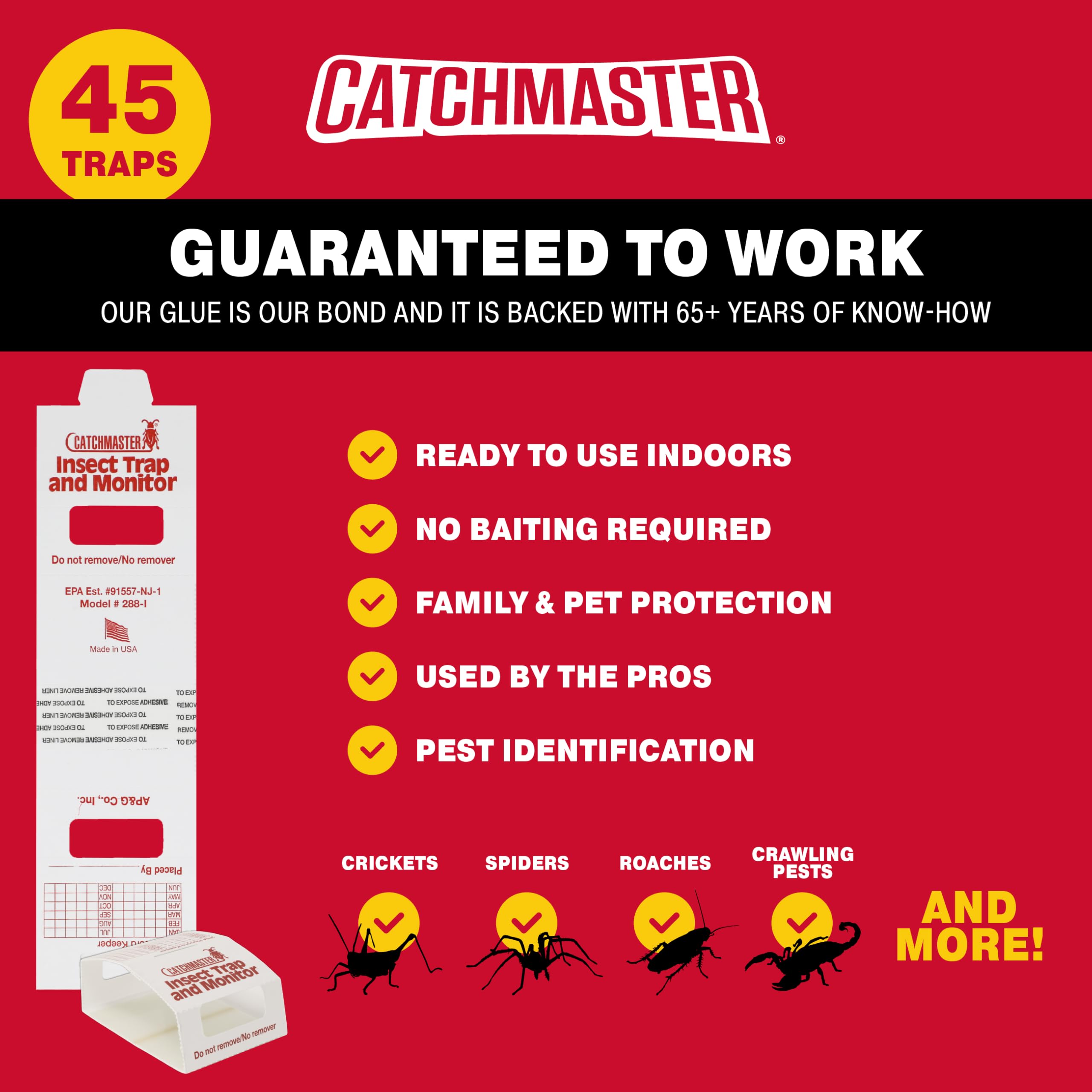 Catchmaster insect glue traps indoor-use for monitoring pests.
