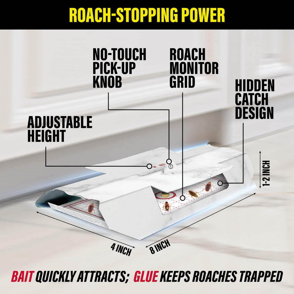 Catchmaster roach trap folded for compact storage and protection.