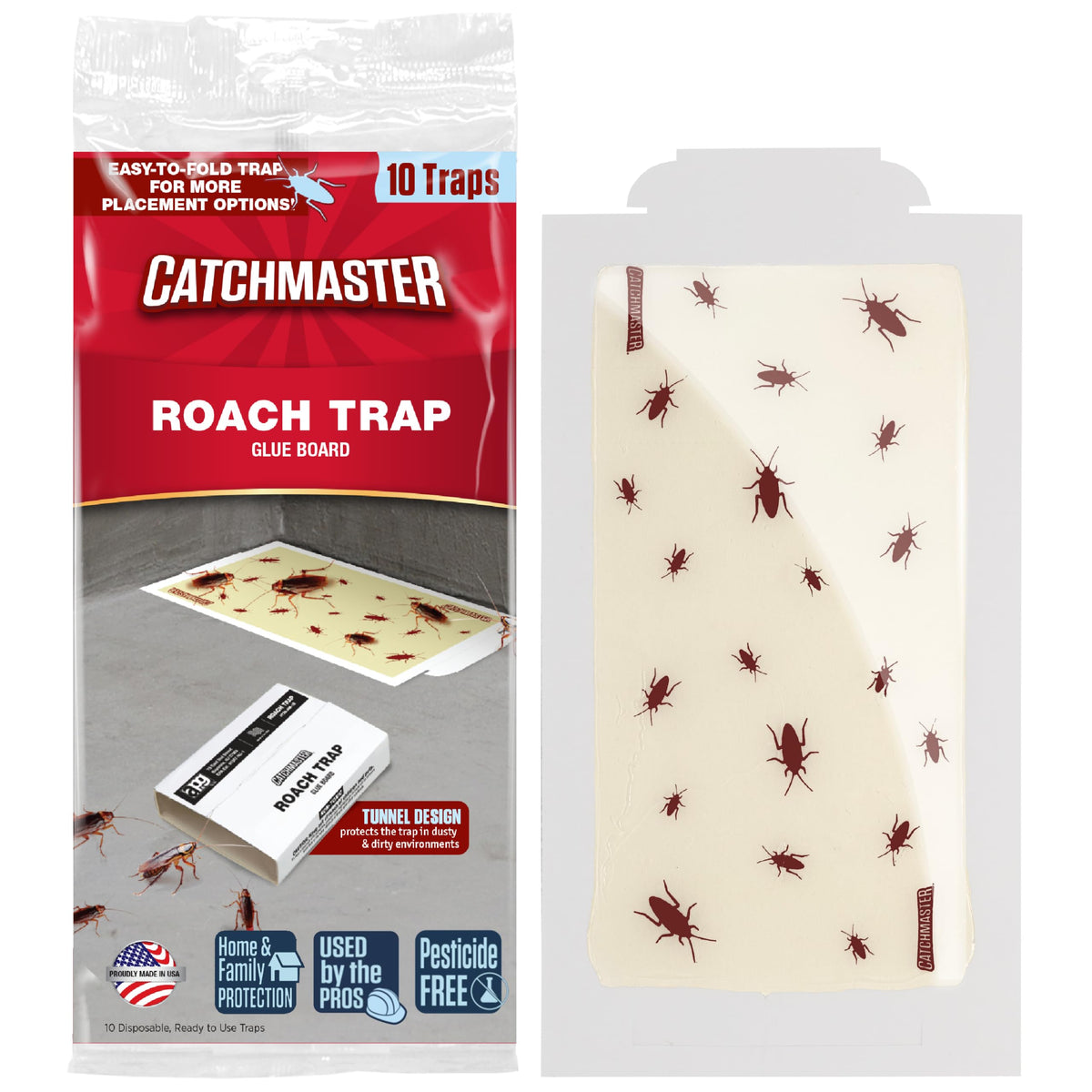 Catchmaster roach trap glue board ready-to-use design for quick placement