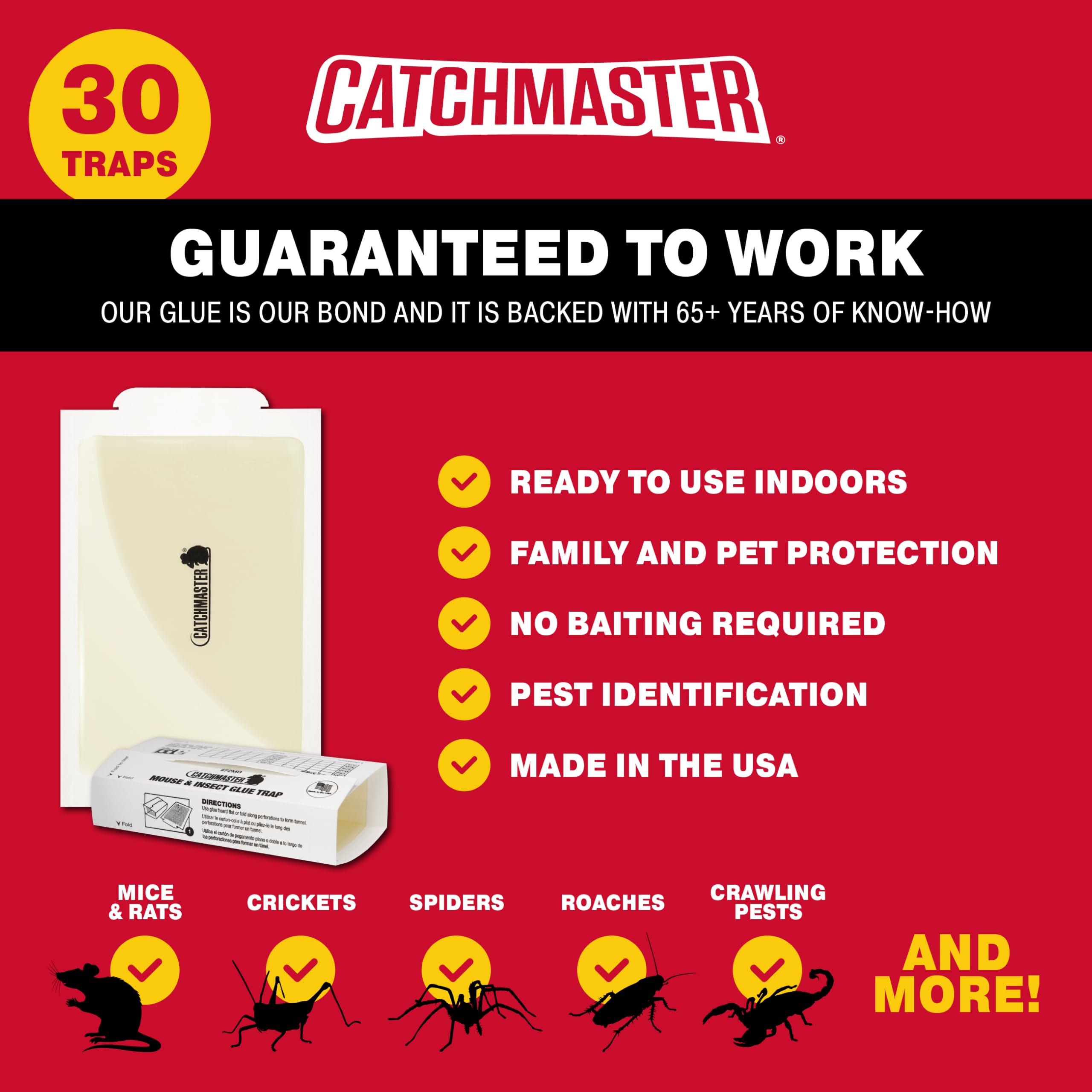 Close-up of Catchmaster trap highlighting strong adhesive for rapid capture