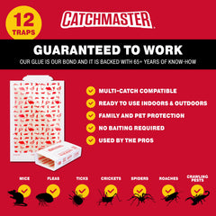 Catchmaster trap placed along wall to intercept crawling pests