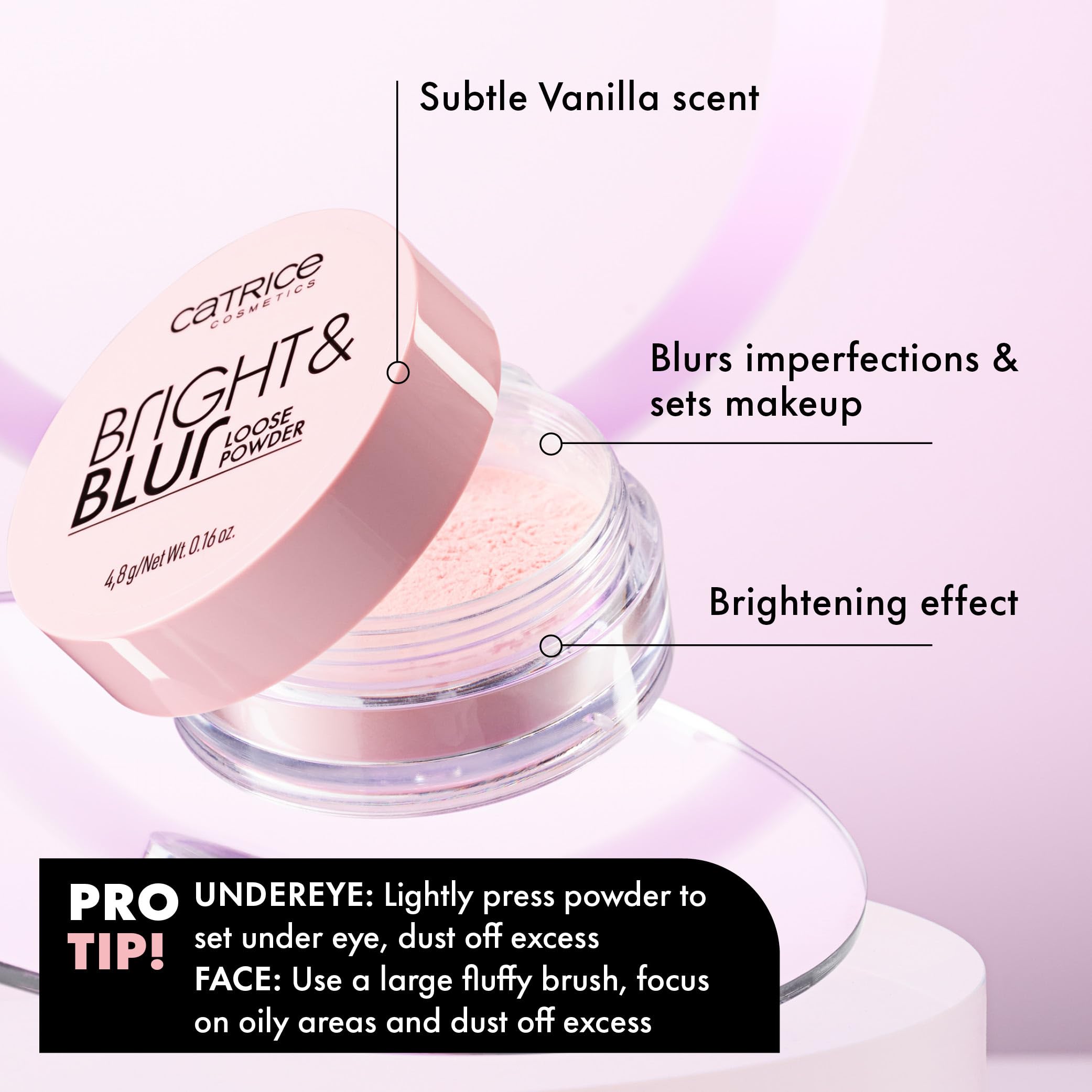 Under-eye area treated with Bright & Blur to reduce creasing and brighten.