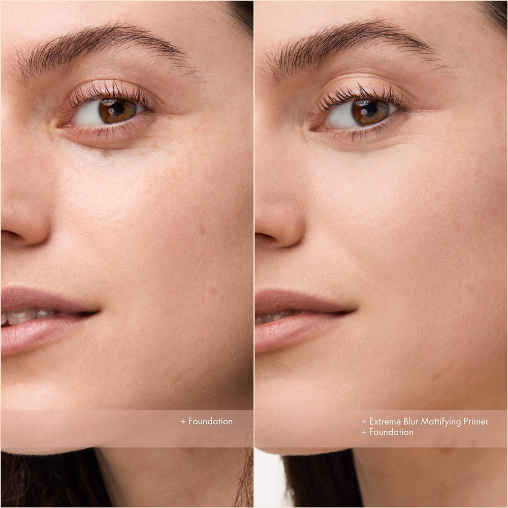 Catrice Extreme Blur Matte Primer pump bottle shows instant mattifying and smoothing prep.