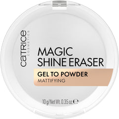 Catrice Magic Shine Eraser compact delivers shine-free, translucent finish.