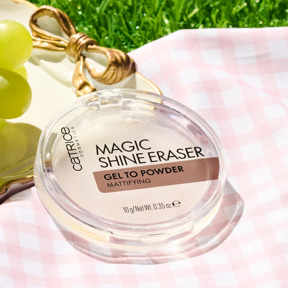 On-the-go touch-up with Catrice eraser controls shine.