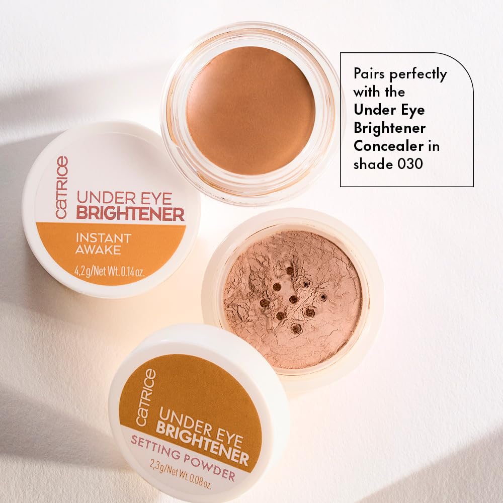 Catrice Under Eye Brightener compact packaging shown for travel-friendly use.