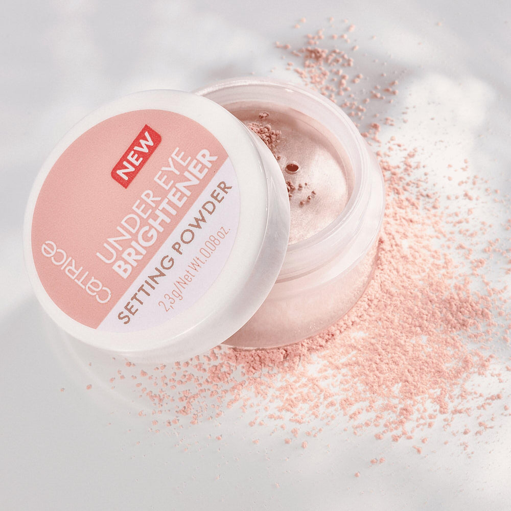 Catrice setting powder's compact packaging keeps makeup fresh throughout the day.