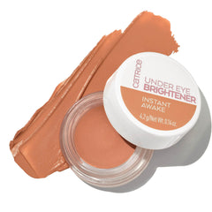 Catrice Under Eye Brightener swatch reveals warm tone balancing bluish shadows.