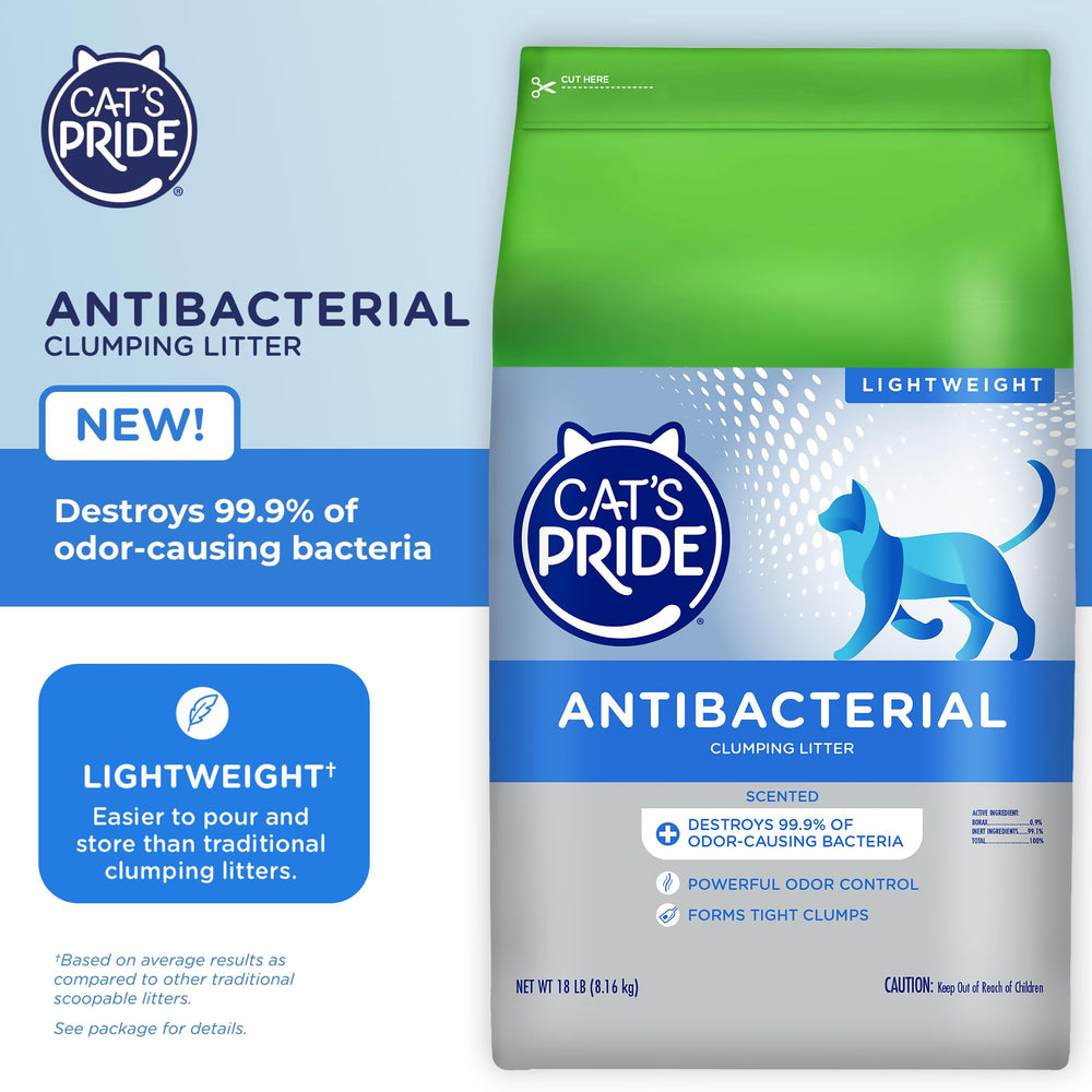 Cat's Pride premium lightweight clumping litter absorbs liquids quickly and forms firm clumps