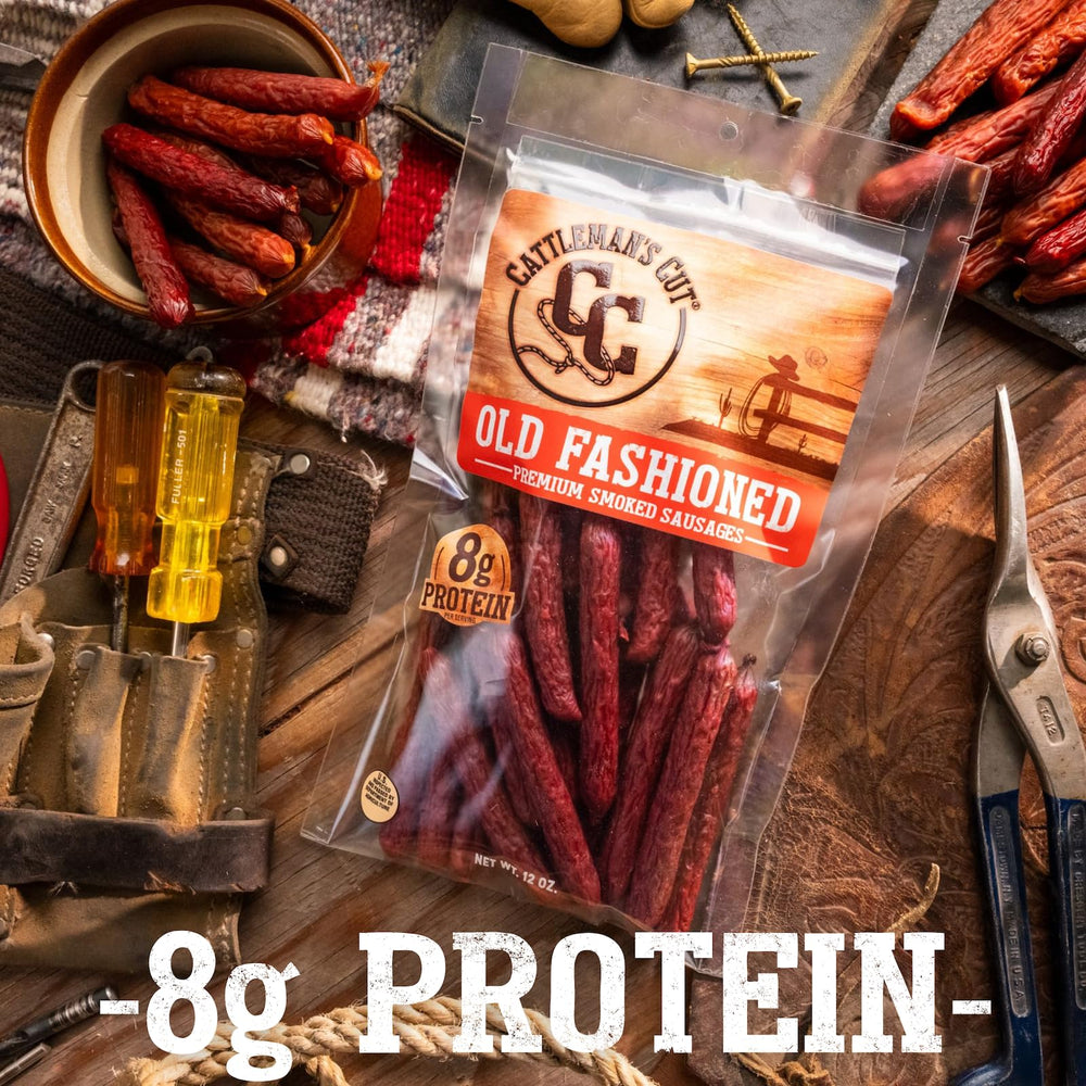 Clear bag displays handcrafted sausages from Cattleman's Cut