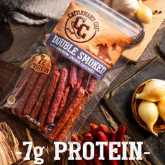 Cattleman's Cut label and ingredients panel gluten-free and slow-smoked flavor