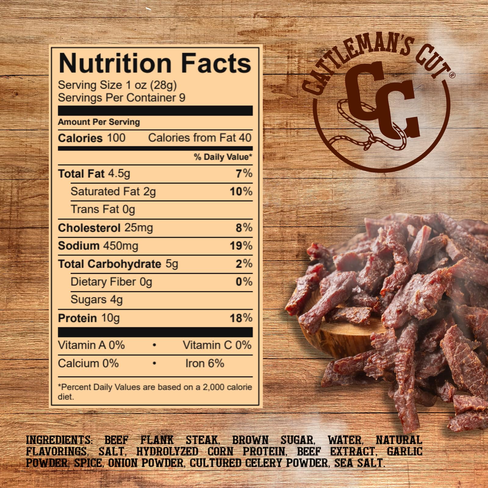 Cattleman's Cut thick flank-strips jerky for hearty, satisfying bites.