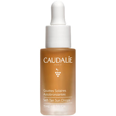 Caudalie Self-Tan Sun Drops bottle for a natural finish.