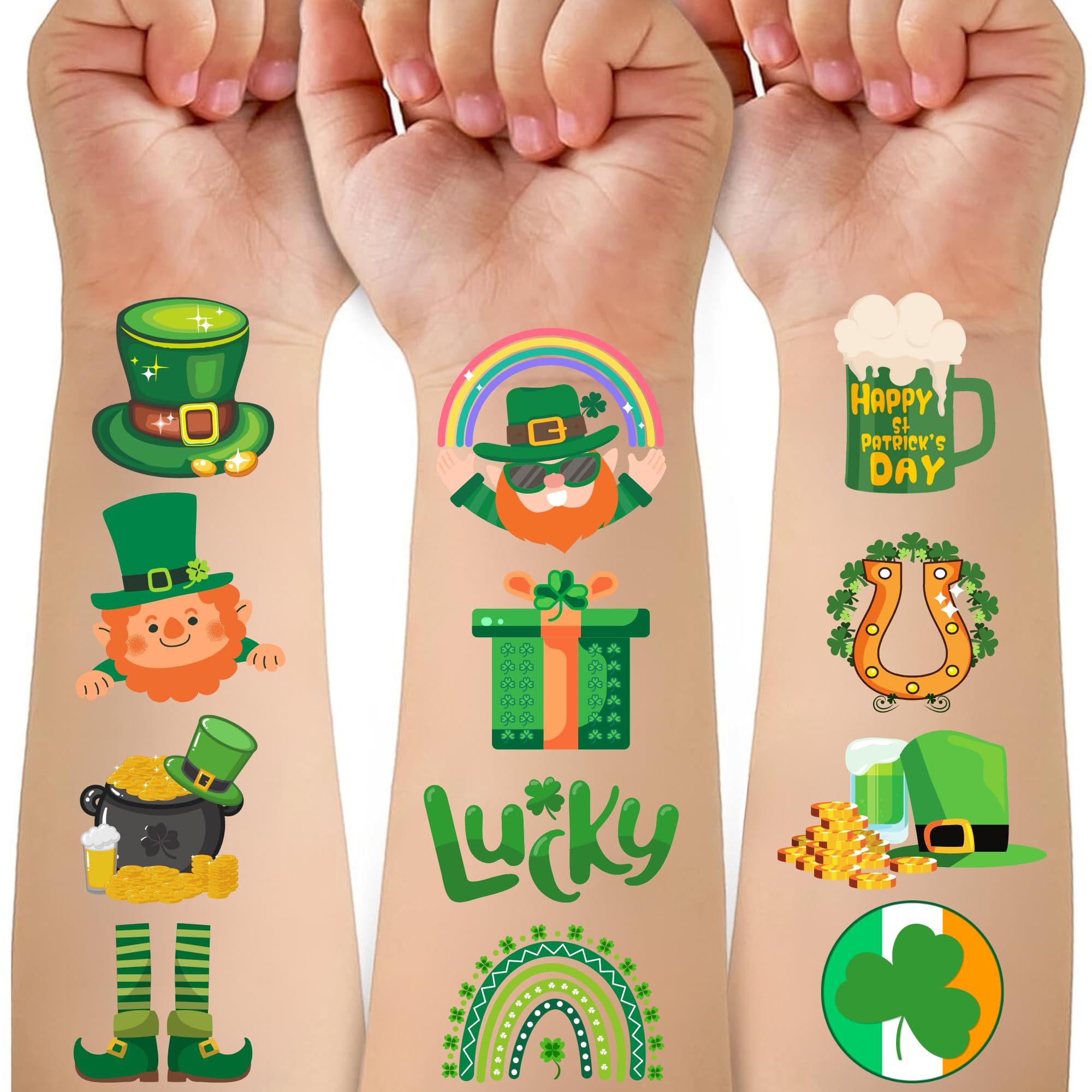 CAVALATAT shamrock tattoo for kids, quick fun party accent and easy removal.