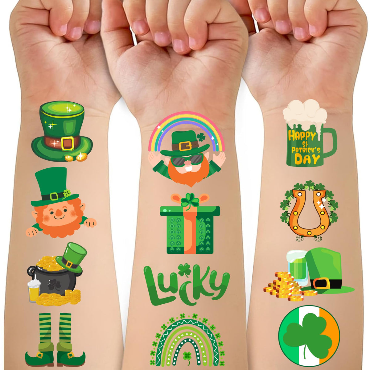 CAVALATAT shamrock tattoo for kids, quick fun party accent and easy removal.