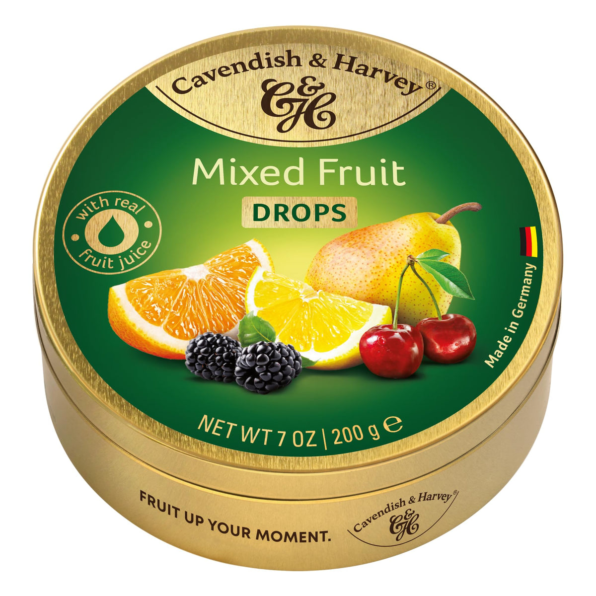 Cavendish & Harvey fruit candy can 200g, assorted drops for sharing