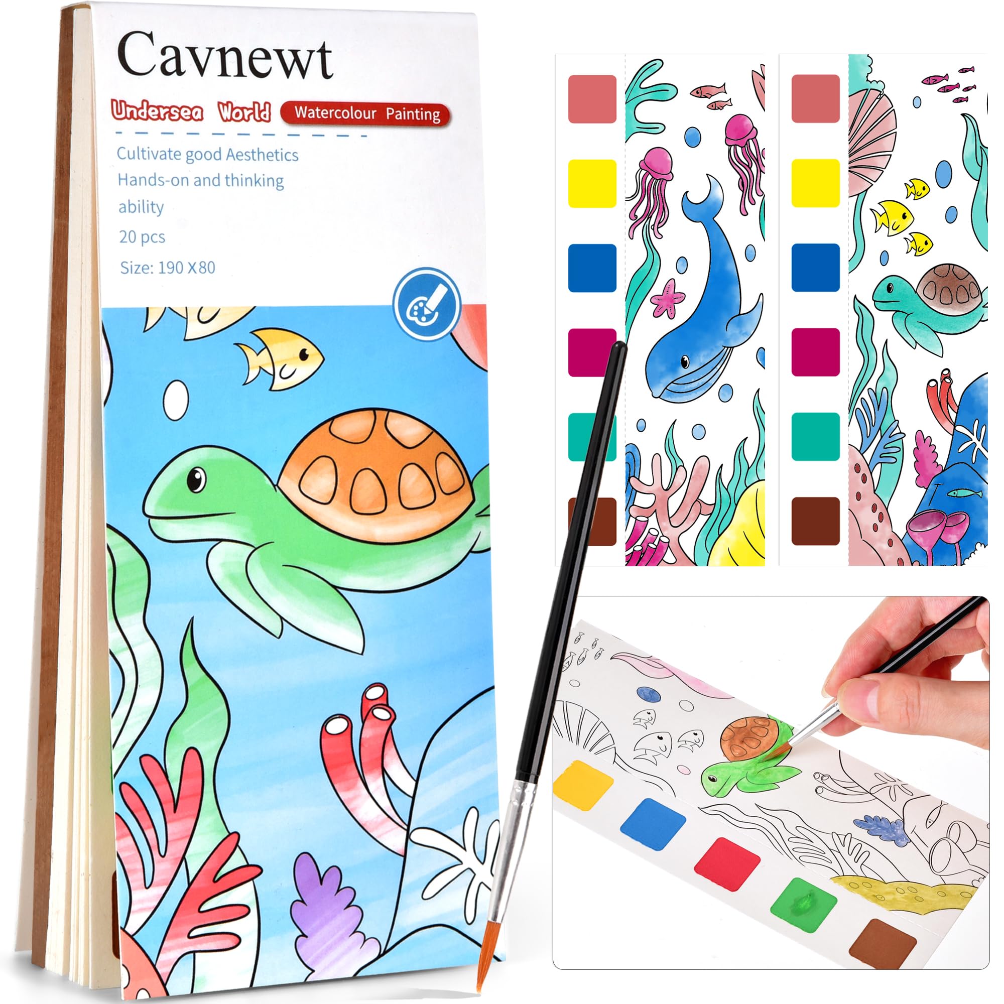 Cavnewt Pocket Watercolor Book cover, portable art companion for travel creativity.