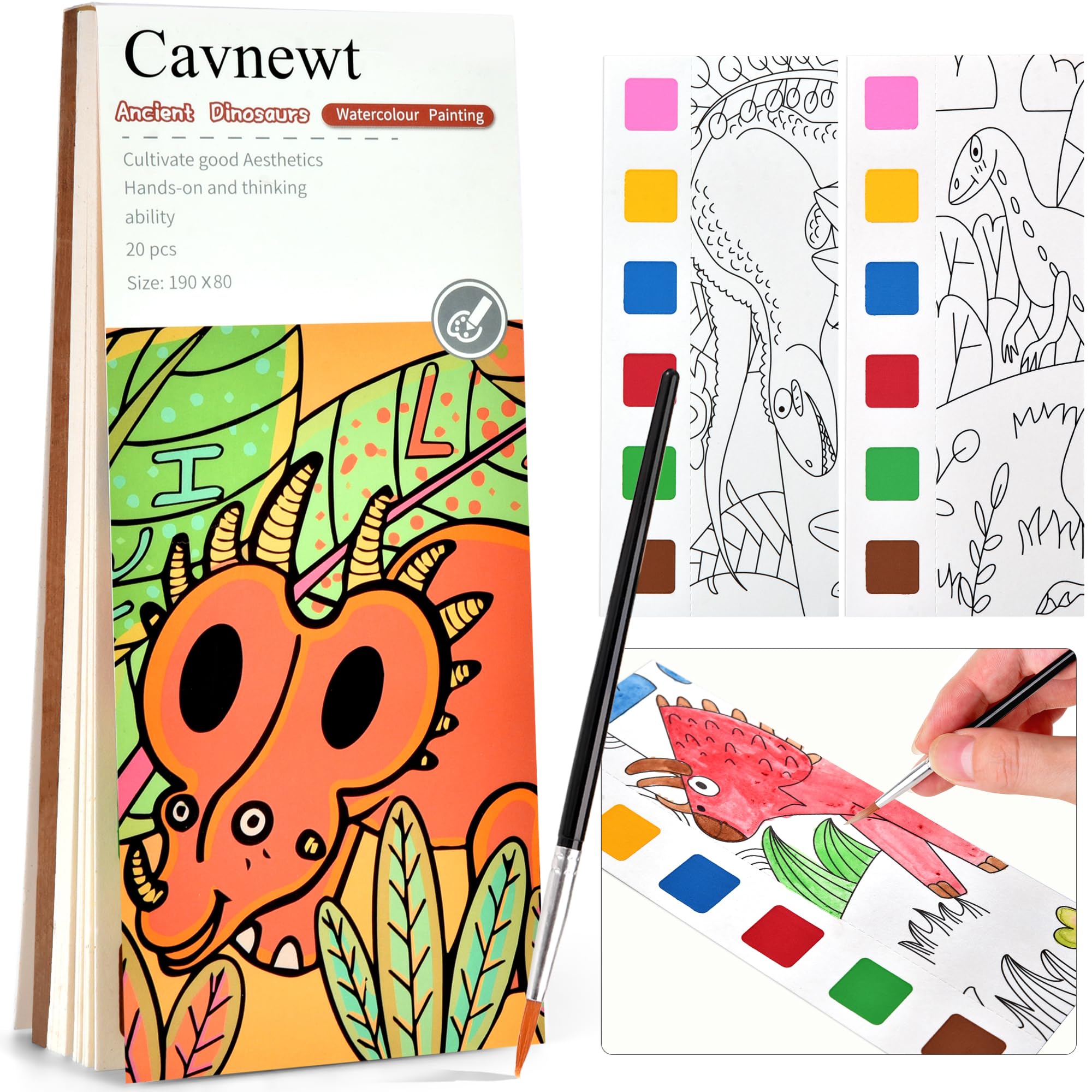 Cavnewt watercolor book cover invites young artists to begin coloring adventures.