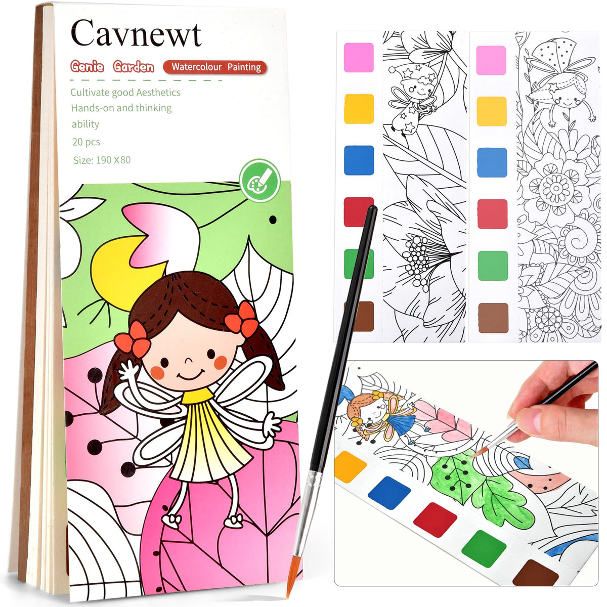 Cavnewt watercolor coloring book cover invites kids to explore colors.