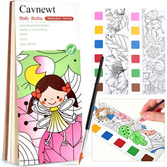 Cavnewt watercolor coloring book cover invites kids to explore colors.